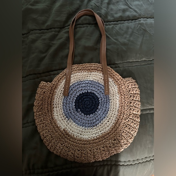 Woven evil eye tote - Picture 5 of 5